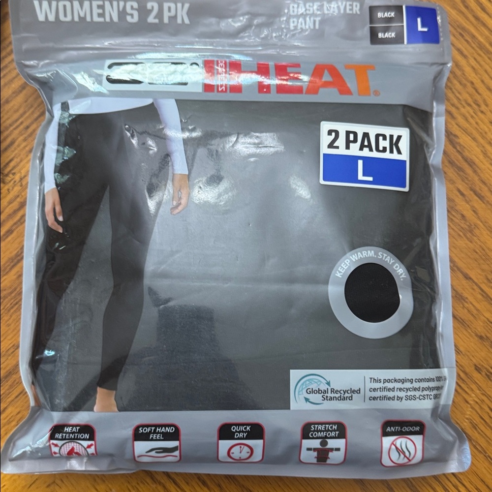 2-Pack 32 Degrees HEAT Base Layer Legging Pants In Black